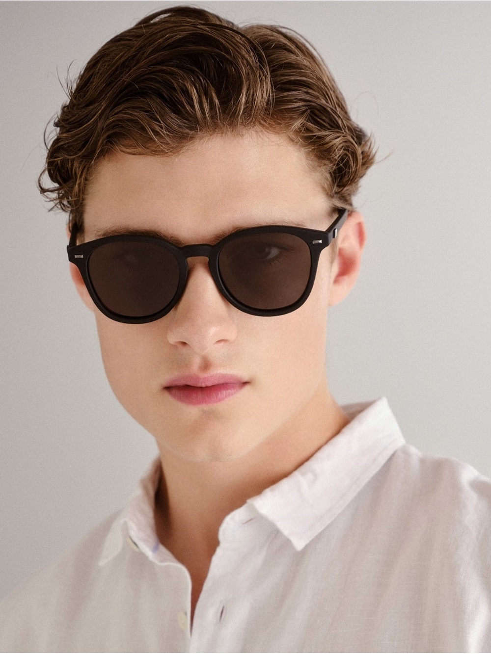 Bandwagon Unisex Round Matte Sunglasses - Black Rubber